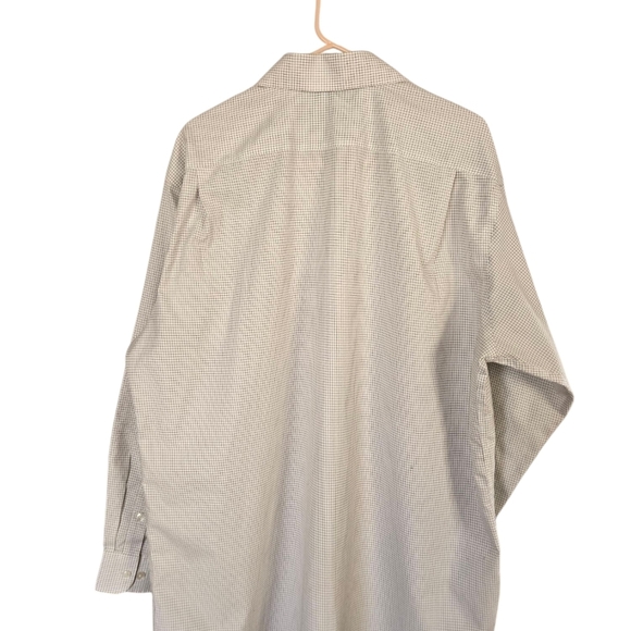 Tasso Elba Button Up Shirt Men's XL White Striped 100% Egyptian Cotton Non Iron - Picture 2 of 7